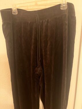 Kim Rogers Black Velour Jogger Pants Women’s XL | Soft Lounge Sweatpants